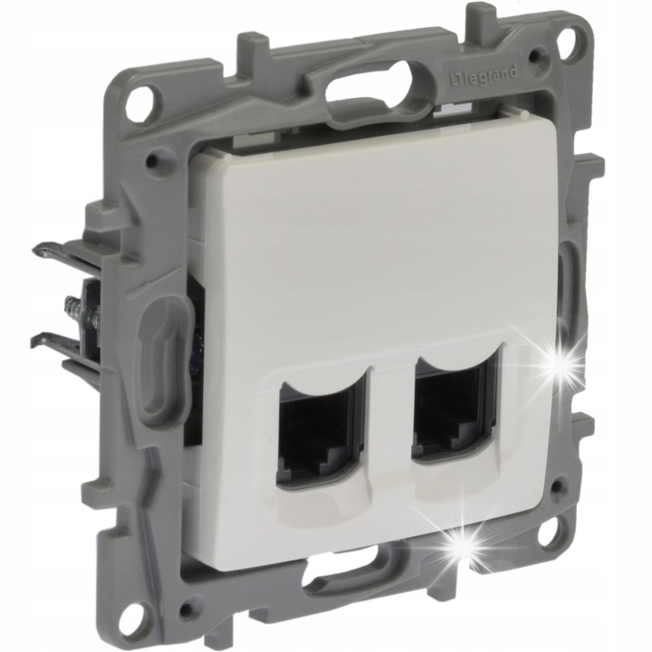 RJ-45 контакти, Legrand, 80x80x45 мм, бели, за UTP кабели cat.5e