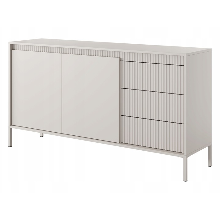 Laski Senso 2D3S fiókos komód 153x39x81 cm bézs, MDF előlapokkal, nyomásra nyíló