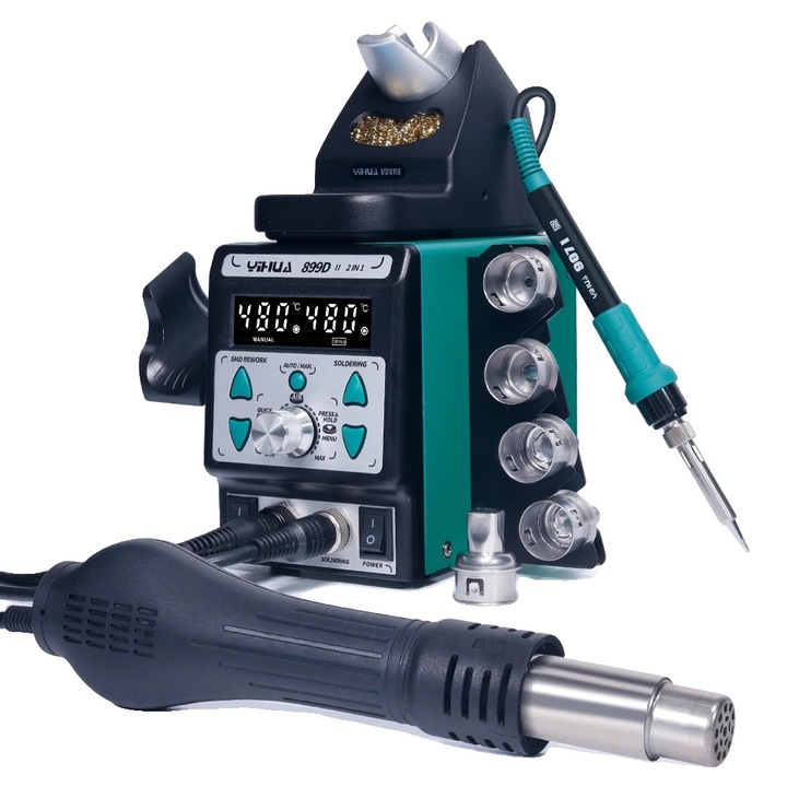 Statie de lipit cu aer cald, 899D-II(1), 220VEU, incalzire rapida, functionalitate versatila, 60W, dimensiuni compacte