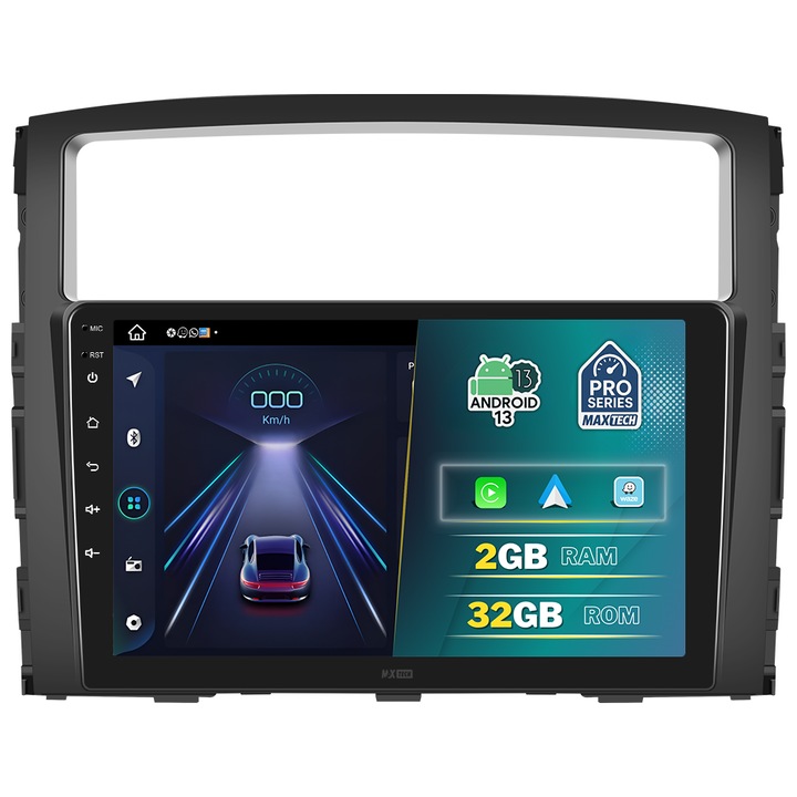 Navigatie Mitsubishi Pajero 2006-2020 dedicata, MaxTech® PRO SERIES, 2 GB Ram 32 GB Rom, Carplay & Android auto, Ecran 9 ” HD Touch, GPS, Wifi, Bluetooth, Radio, USB, EQ, DSP, Waze, Youtube