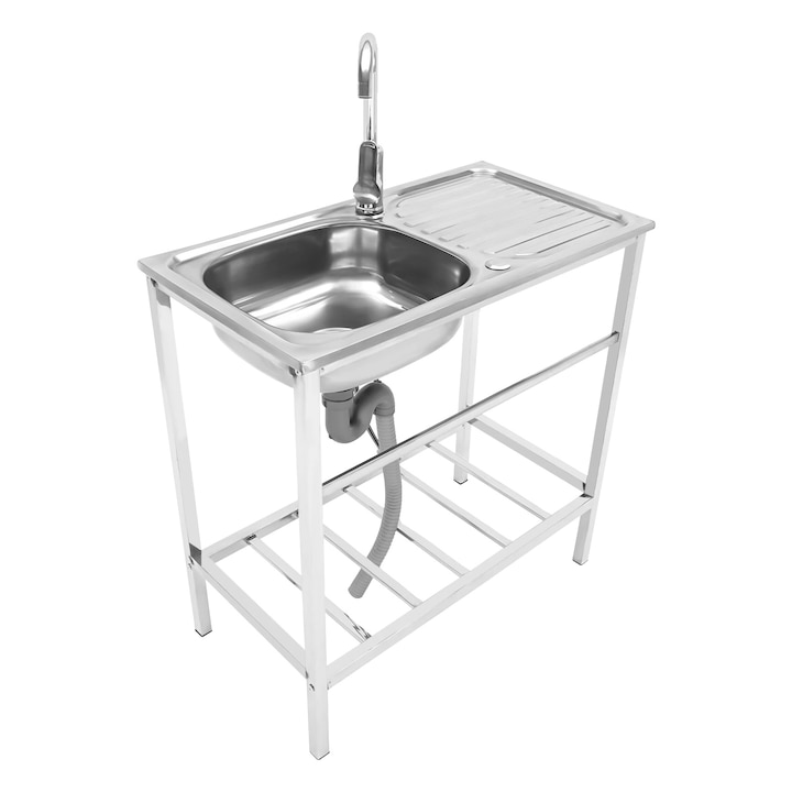 Chiuveta utilitara, design independent, inox, argintie, 50x60cm