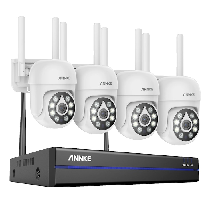 Kit Supraveghere CCTV, 5MP Ultra HD, 8 Canale, 4 Camere, IP67, Nocturna eficienta pana la 30m