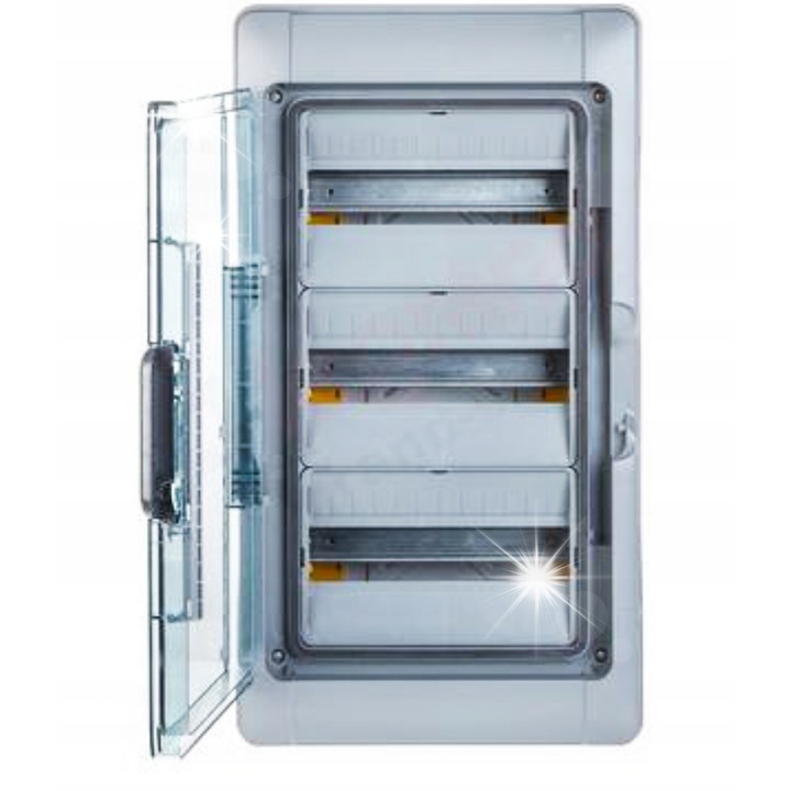 Elektromos panelek, Moduláris elosztótábla 3x12, IP65, szürke, 340x622x161mm