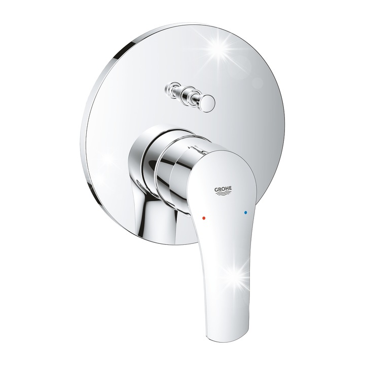 Eurosmart szaniter csaptelep, Grohe, fali szerelvény, króm, 2 kivezetés