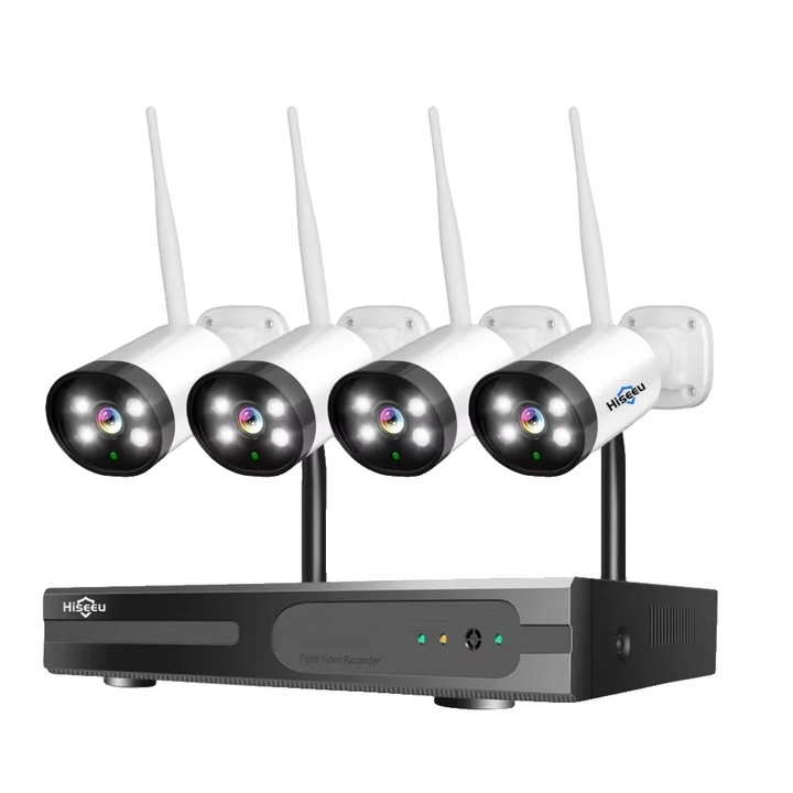 Kit Supraveghere, 16 Canale, 8MP, Rezistent la Intemperii, 9000mAh, 4 Piese