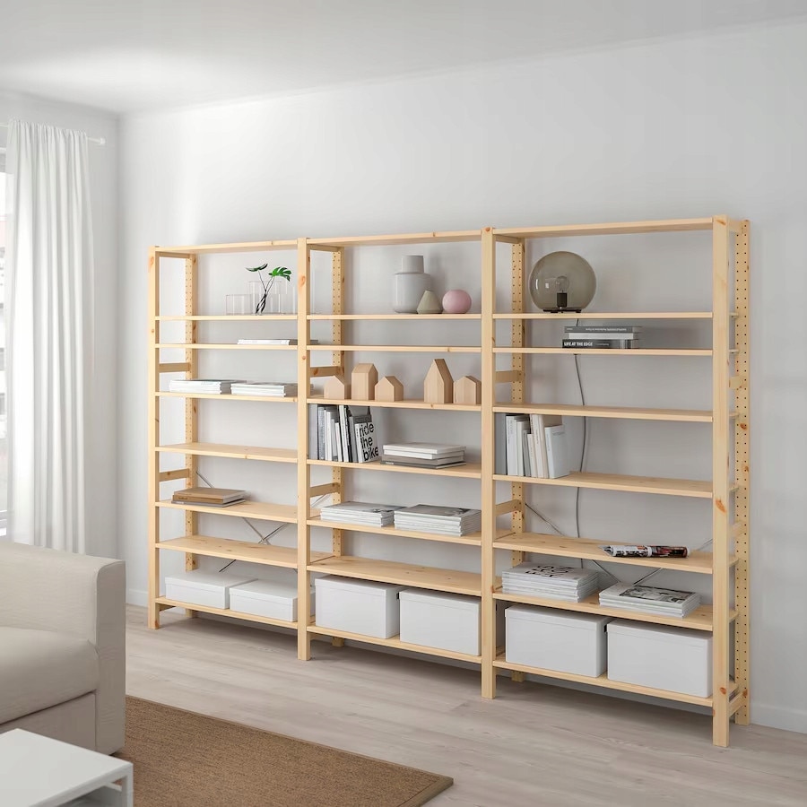 Rafturi de depozitare IKEA IVAR, 3 sectiuni, 259x30x179 cm, pin - eMAG.ro
