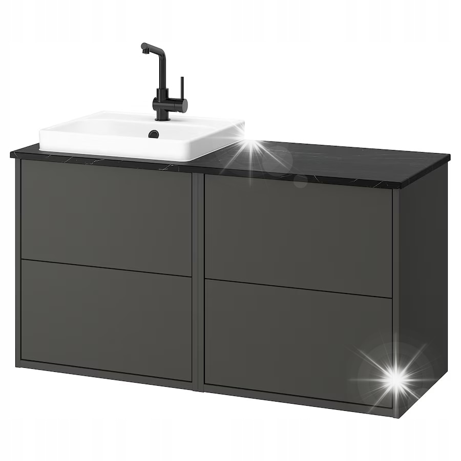 WANTKEY x LAVALAVA レザー HEXA Set mobilier baie IKEA HAVBACK ORRSJON, blat, chiuveta