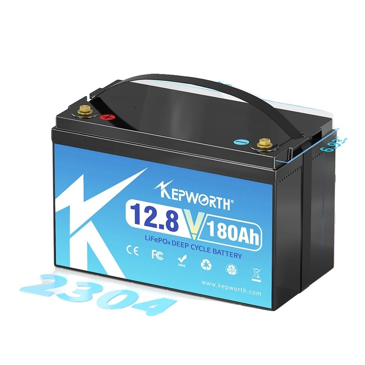 Автомобилна LiFePO4 батерия 12V 180Ah, 6000 цикъла, защита от претоварване, 14.5 кг