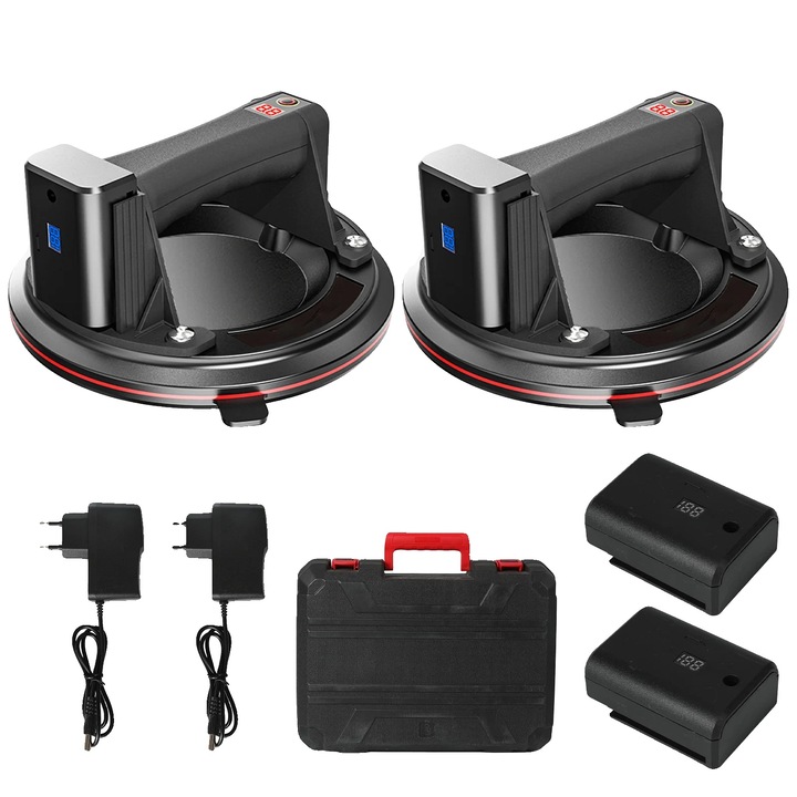 Dispozitiv de ridicare cu ventuza, 200 KG, diametru 8 inch, negru