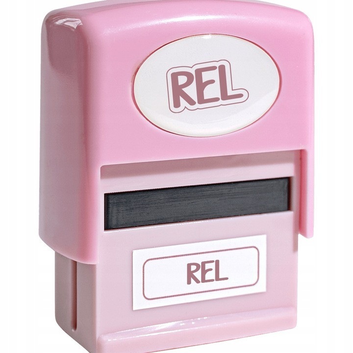 Stampila scolara BE HAPPY, text amuzant, roz