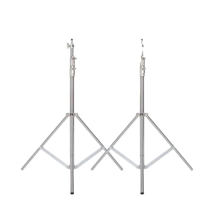 Trepied profesional, 2 bucati, constructie robusta, design usor, argintiu, 280x106cm