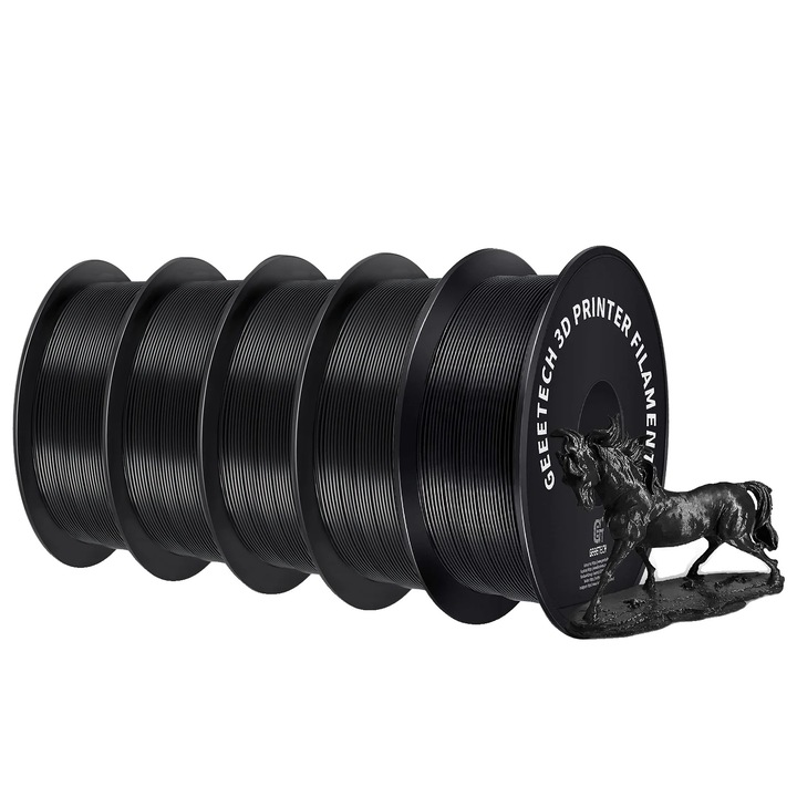 Filament 3D, PLA, compatibilitate versatila, negru, 1.75mm, 1kg