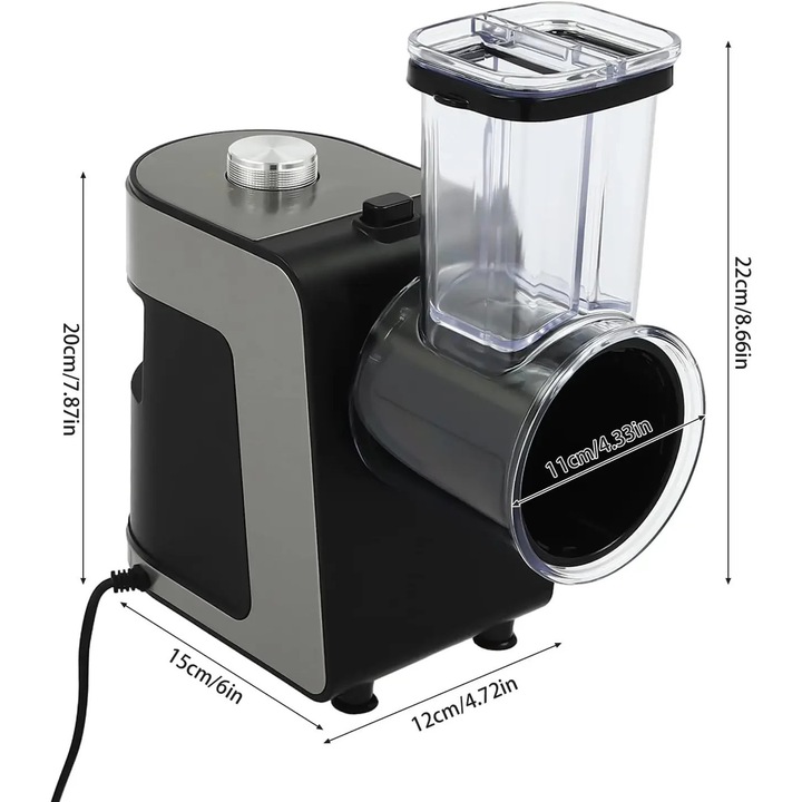 Razatoare de legume, Otel inoxidabil, 1000W, Negru