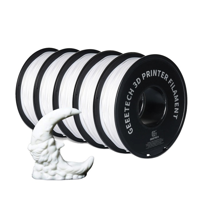 Filament 3D, PLA, compatibilitate versatila, alb, 1.75mm, 1kg