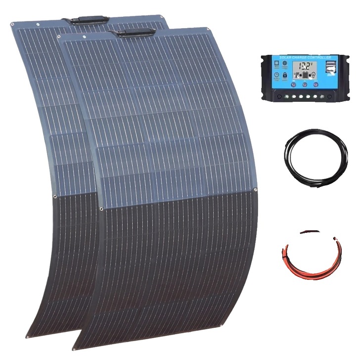 Kit panouri solare flexibile, 2 bucati, 150W, impermeabile, 1140x460x5mm
