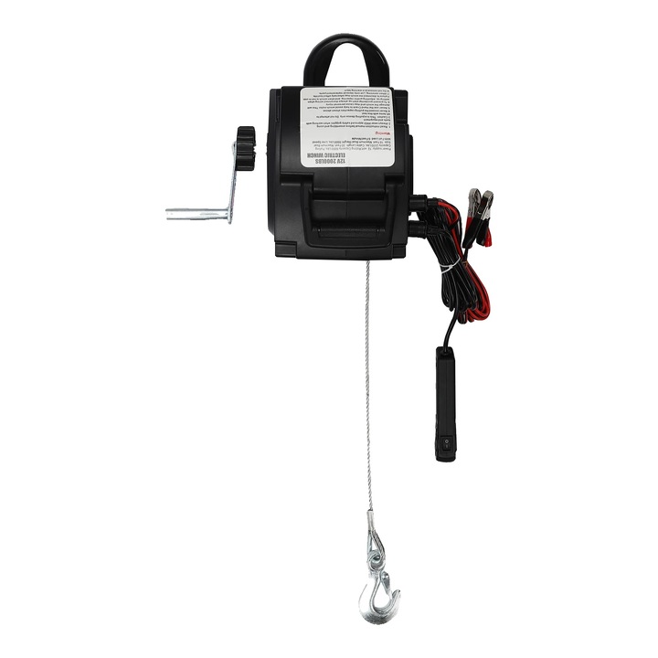 Winch electric, performanta puternica, moduri de control duale, negru, 2000 lbs