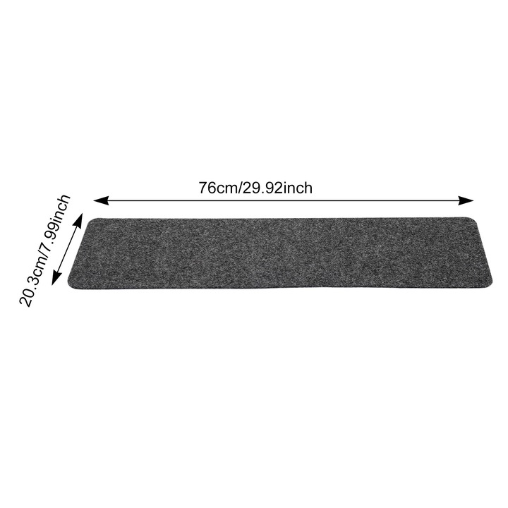 Covoare autoadezive pentru trepte, gri inchis, set de 15 bucati, 20.3cm x 76cm