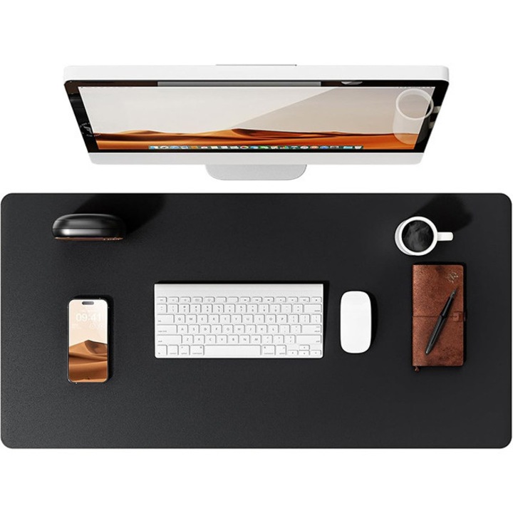 Mousepad din piele, negru, impermeabil, 60x35cm, TodyJeyHo