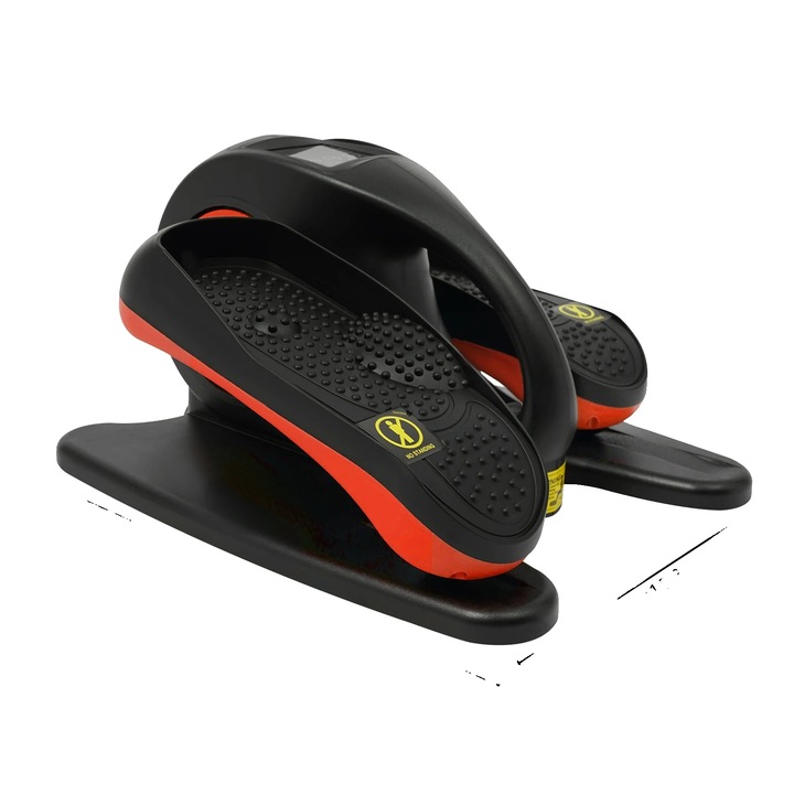 Bicicleta fitness, masina eliptica, 5 viteze ajustabile, negru si portocaliu, 45x39x25cm