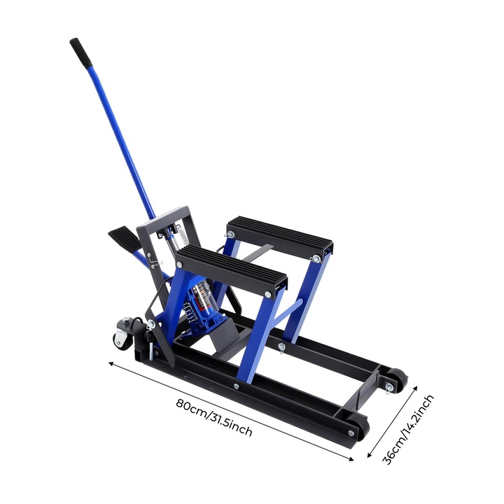 Suport hidraulic de reparatii pentru motociclete, capacitate 680 kg, albastru, dimensiune 12-38.7 cm