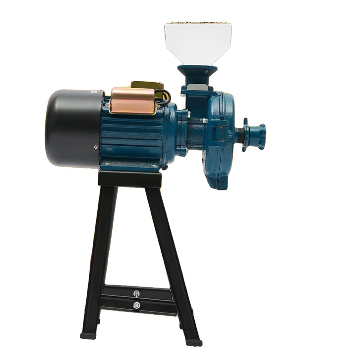 Macinator electric de cereale, 2200 W, 1400 RPM, disc de macinare din otel, dimensiuni 10.24x8.66 inch, set ajustabil