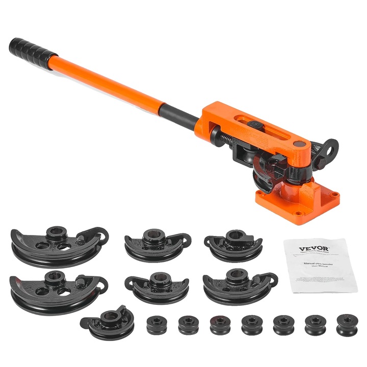 Cleste pentru indoit tevi, 3/8" - 1", 7 matrite, otel carbon, unghi de indoire 0-180 grade