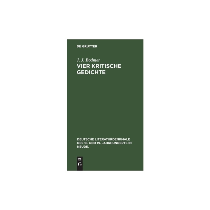 Vier Kritische Gedichte, J. J. Bodmer
