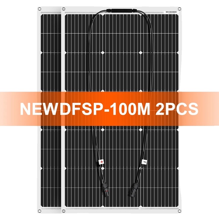 Panou solar, 100W, set 2 bucati, design flexibil, portabil, 1x1.5m