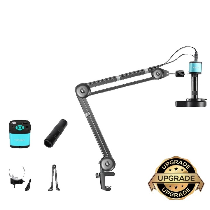 Videomikroszkóp, 4K 48MP IMX327 A, C-Mount objektív kompatibilitás, fém, távvezérlés