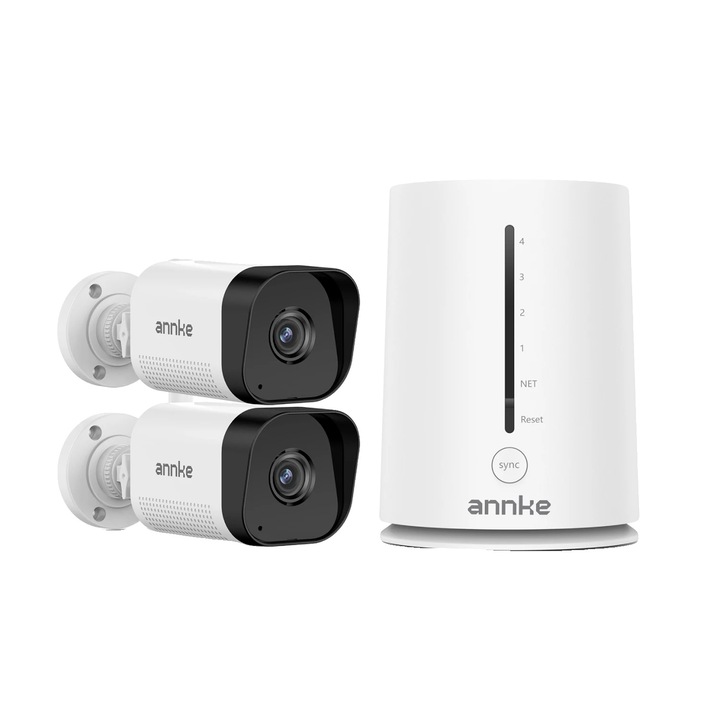Set 2 Camere IP, rezolutie 5MP, conectivitate Wi-Fi, annke