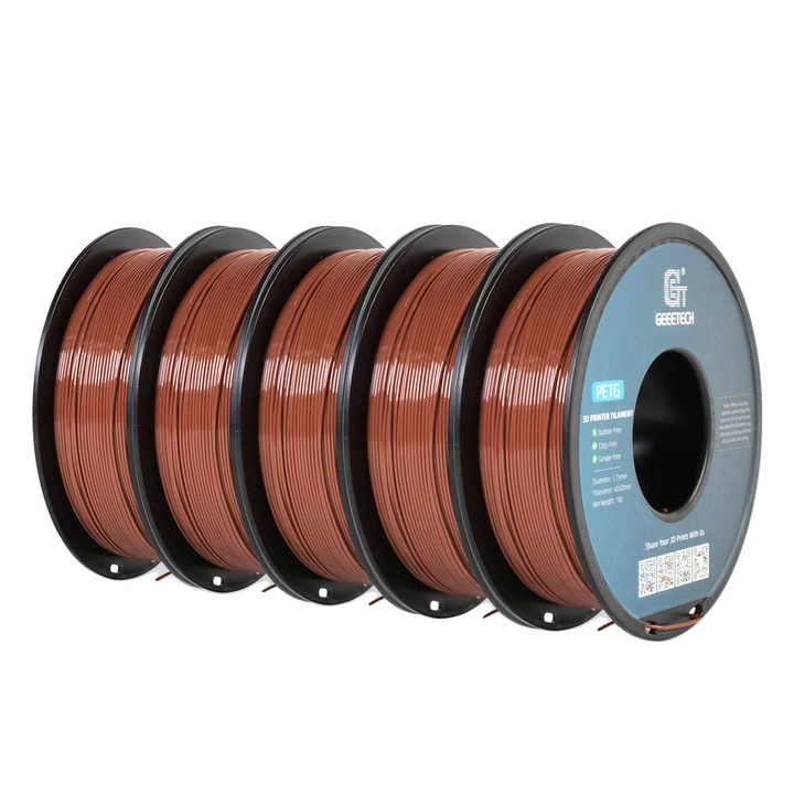 Filament 3D, 1.75mm, PETG, barna, 1kg