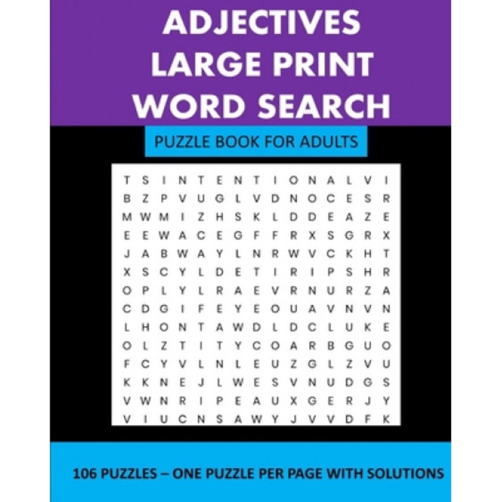 Adjectives: Large Print Word Search Puzzle Book For Adults