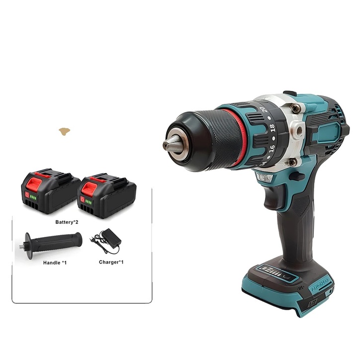 Fúró és csavarhúzó, 18 V, 2 akkumulátor, 480 NM, ergonomikus kialakítás, beépített LED