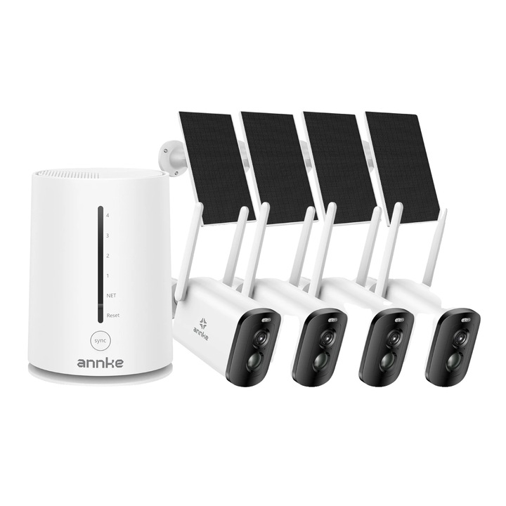 Megfigyelő kamera, 4MP, 5200mAh, 4 darabos készlet, vezeték nélküli, kétsávos