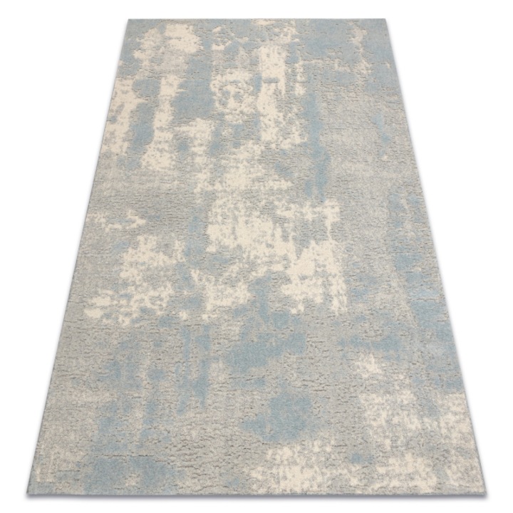 Covor DYWANY ŁUSZCZÓW din lana FLUX 461.2.AE500 OSTA - Abstractia, structural, loft crem / albastru, 120x170 cm