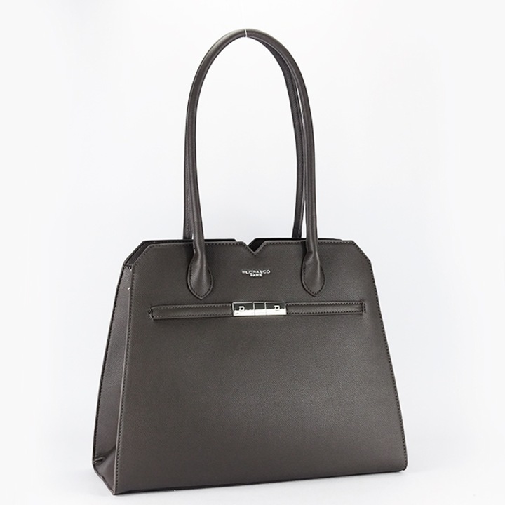 Чанта Flora&Co Paris F8598 M13, Голяма, Тъмнокафяв, Сив, 30x37x15