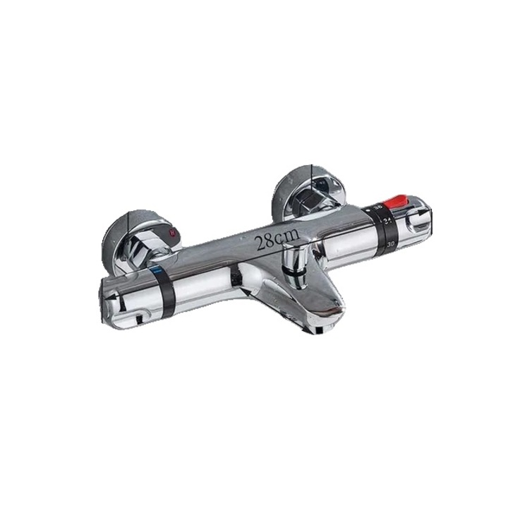 Санитарен смесител, термостатичен контрол, стенен монтаж, хром А