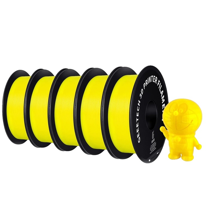 3D PETG филамент, жълт, 1.75 мм, 343 м, комплект консумативи