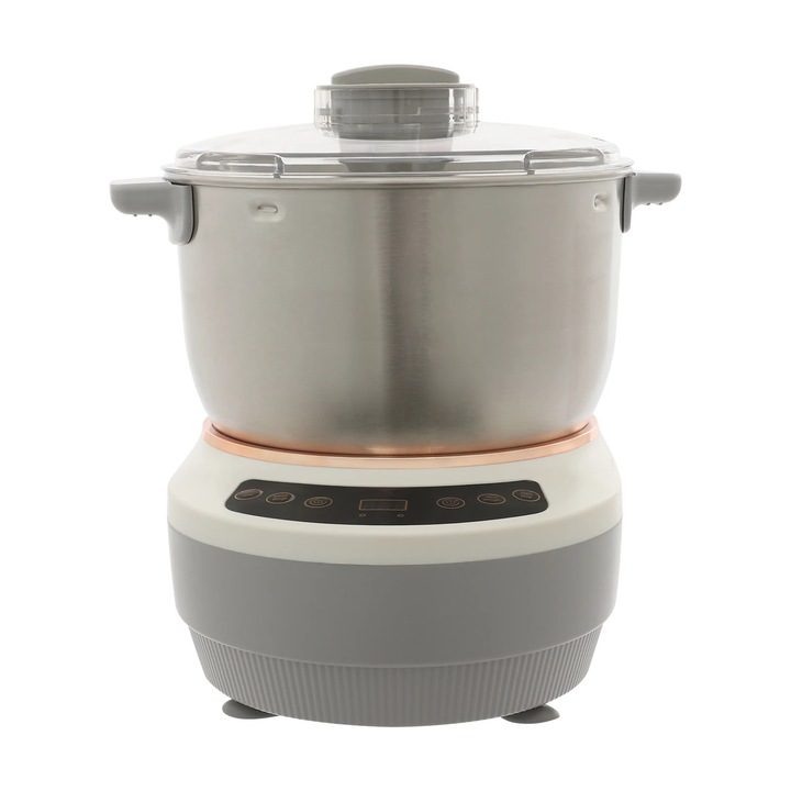 Masina de framantat aluat, complet automata, 7 l, functie de fermentare, motor din cupru pur, 250 W, inox/plastic, Silver Grey White