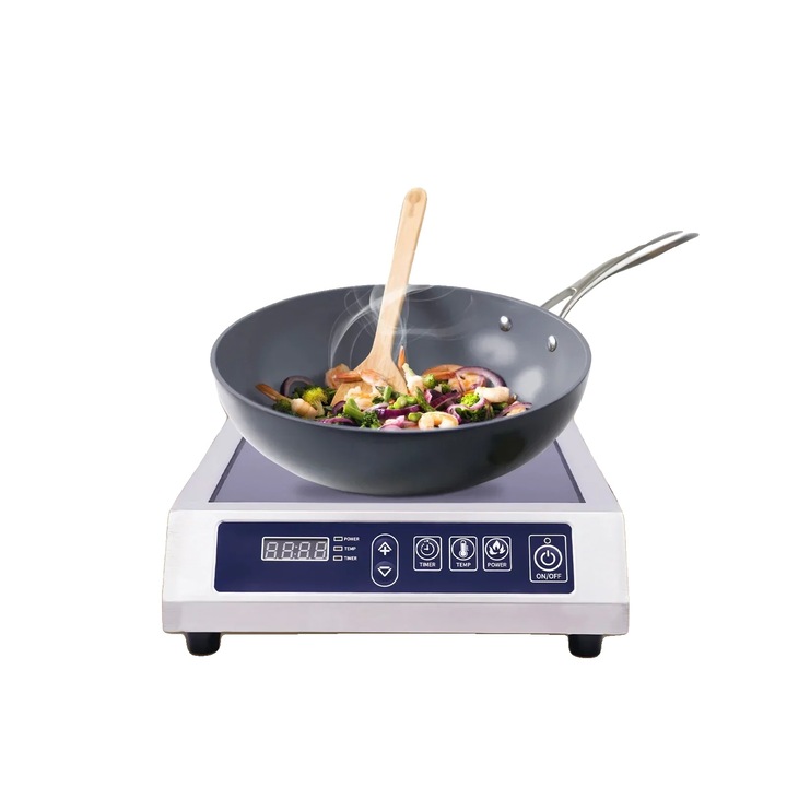 Elektromos főzőlap, 35 cm, 3500W, 220V, digitális vezérlés, túlmelegedés elleni védelem