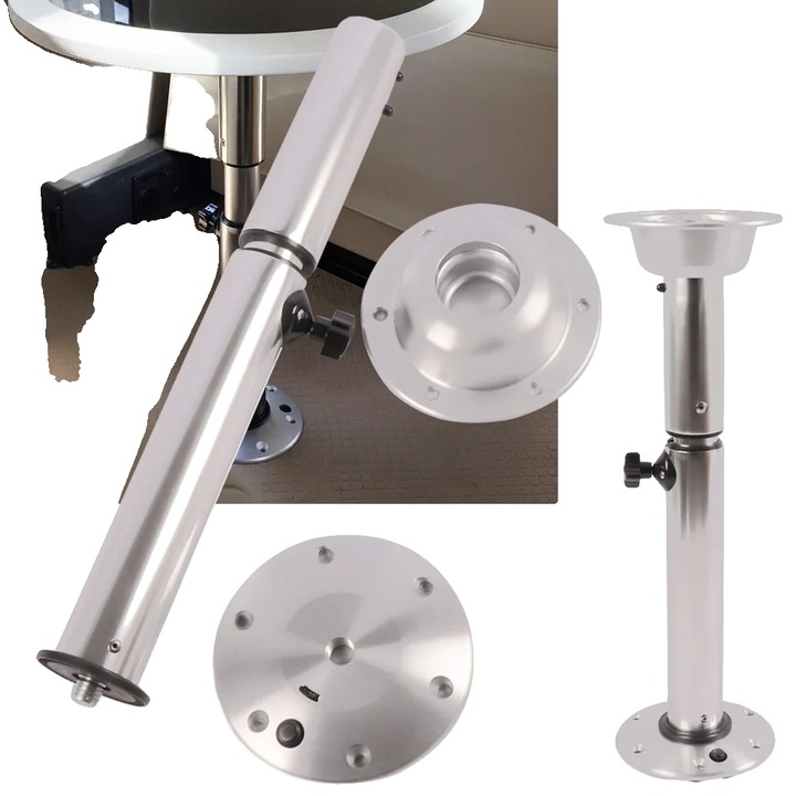 Регулируеми крака за маса, товароносимост 25,3 кг, регулируема височина 56,4 см - 72,5 см, алуминий + ABS, сребрист