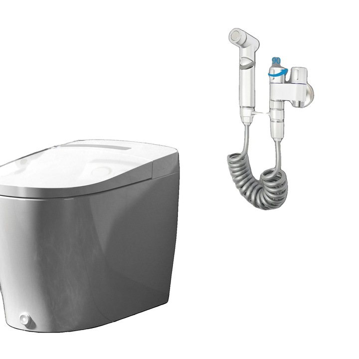 Санитарен смесител, устойчив на корозия ABS, стандартен размер, 2 изхода за вода, прибиращ се маркуч