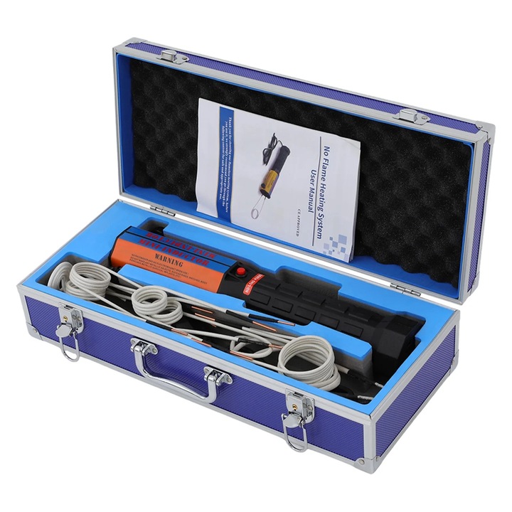 Indukciós fűtőberendezés, 1000 W, 10 tekercs mellékelve, ergonomikus fogantyú, biztonsági funkciók