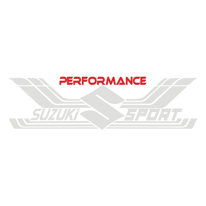 Suzuki Performance Sport autómatrica, fehér, piros, 25 cm, öntapadós matrica, prémium