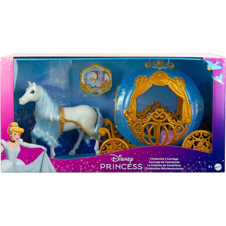 Lovas hintó babáknak, Mattel, Disney Princess HYM33, lovakkal, 3 éves kortól, 750 g