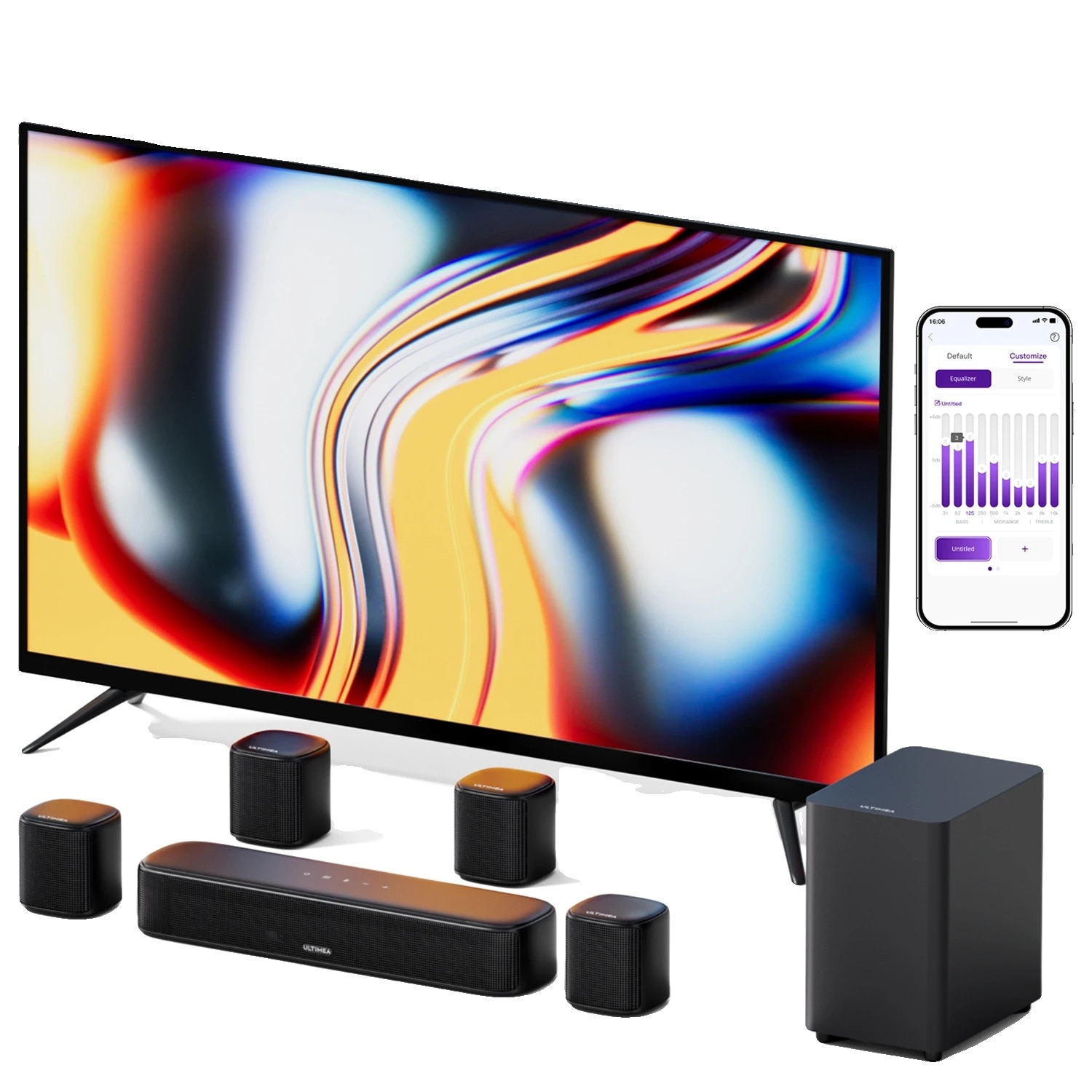 Soundbar 7.1 Canale, Aura A40, Bluetooth, 4 difuzoare