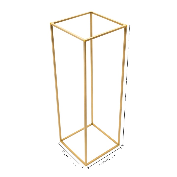 Set de vaze decorative, design geometric, asamblare usoara, aurii, 5 vaze