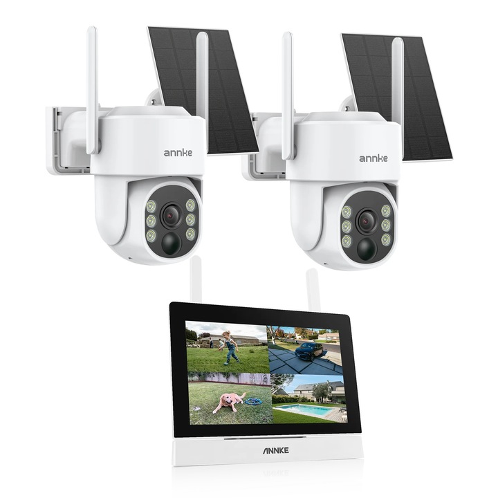 Camere de supraveghere, 4MP, alimentare solara, alb