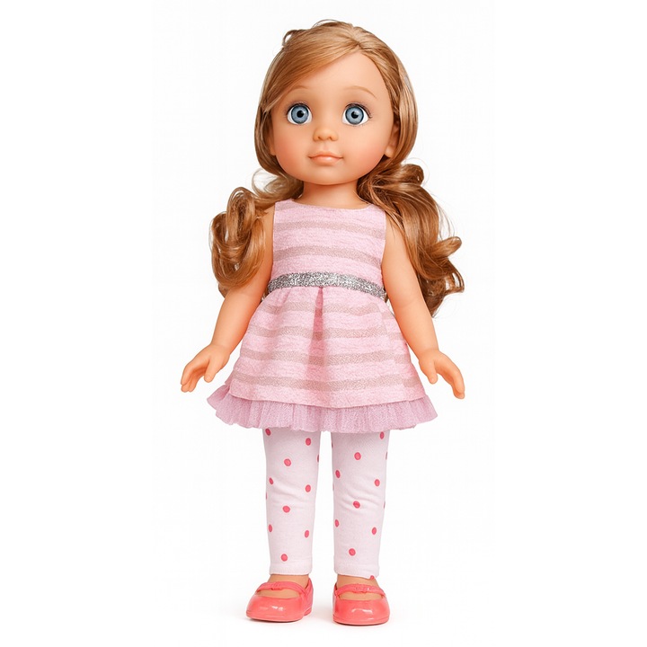 30 cm-es Ludiro baba, rózsaszín ruha, hosszú haj, fejleszti a képzelőerőt és a szerepjátékot, + 3 éves kortól