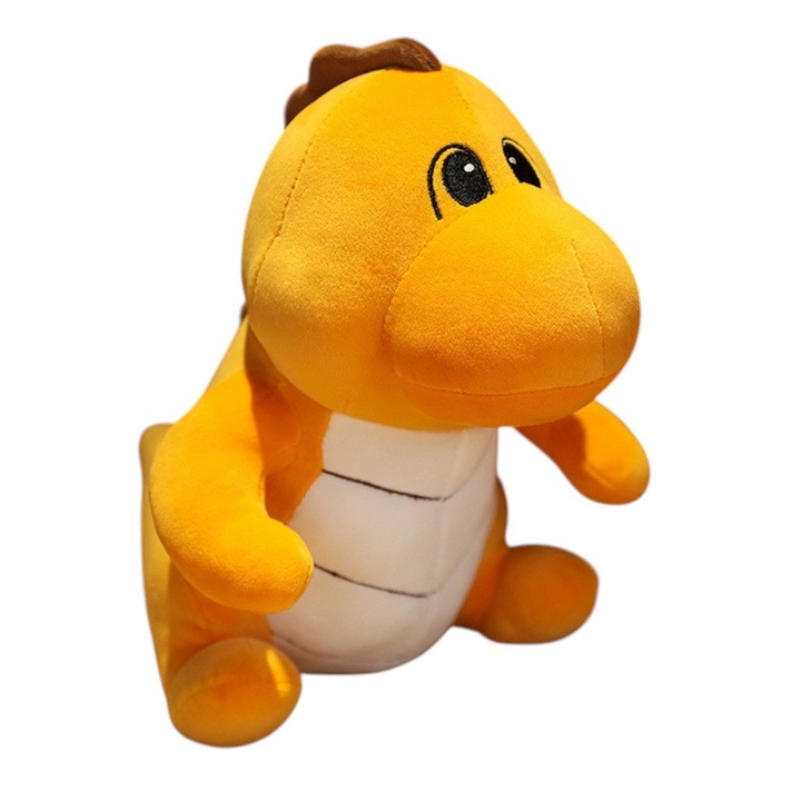 Jucarie de plus Malvys® – Dinozaurul Oranj „Rexi” 30 cm Moale si Colorat, Cadou Copii